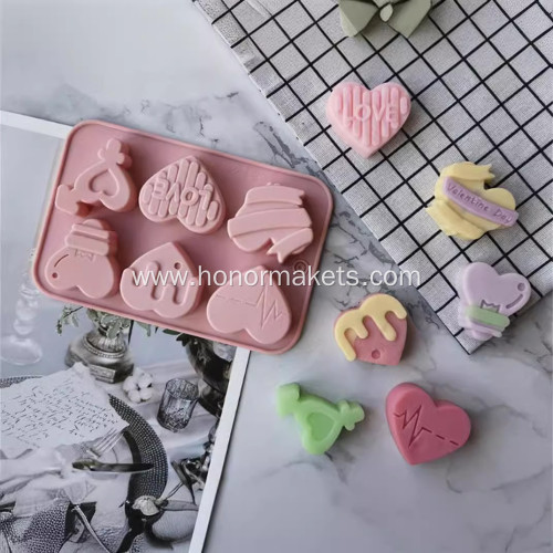 silicone 6 love Valentine's Day cake mold